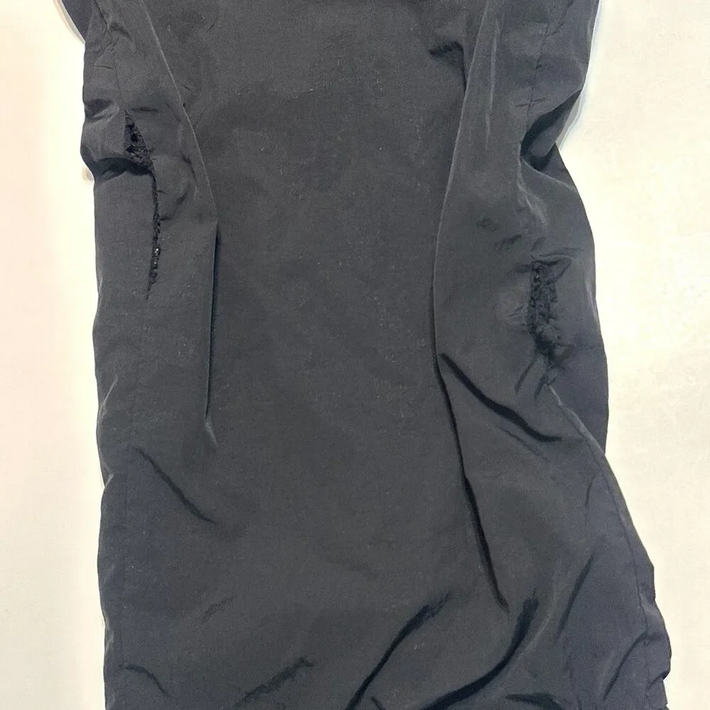 Youngla Joggers Pants Men L Black Nylon Mid Rise Elastic Waistband Pockets